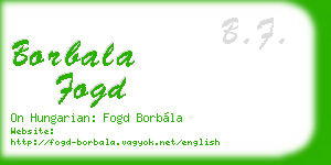 borbala fogd business card